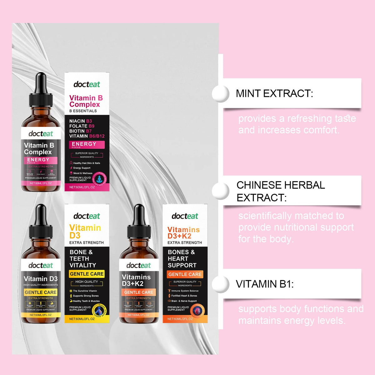 Docteat Vitamin B Complex Drops - Gentle Joint Care & Body Comfort Supplement