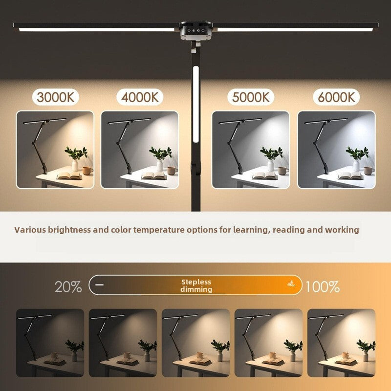LED Desk Lamp Eye Protection for Dormitory Study Reading Light Clip Foldable