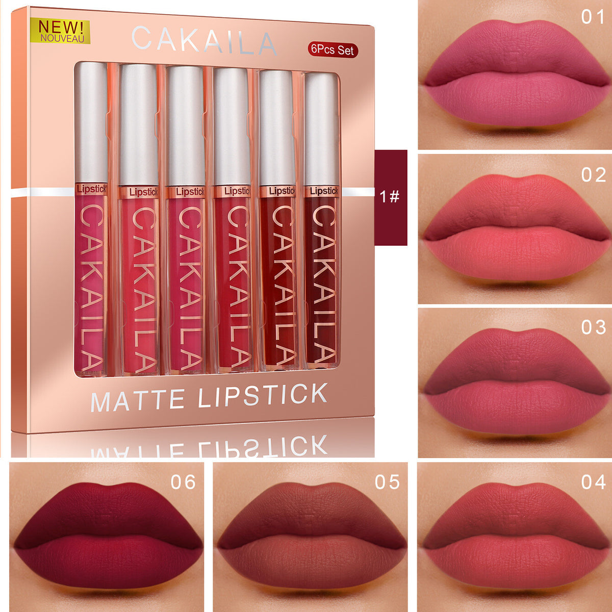 10 Colors Velvet Matte Liquid Lipstick Waterproof Non-Stick Lip Gloss Gift Set