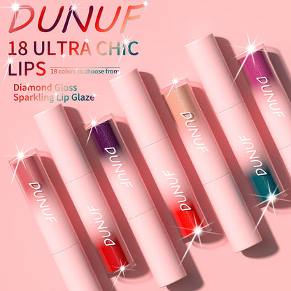18-Color Diamond Lip Gloss - Glitter Shine, Waterproof, Long Lasting Vagen