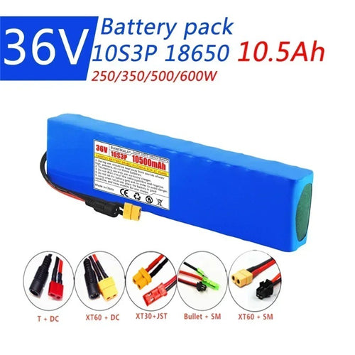 36V 105Ah Li-ion Battery Pack 10S3P 1000W High Power for E-Bike E-Scooter BMS