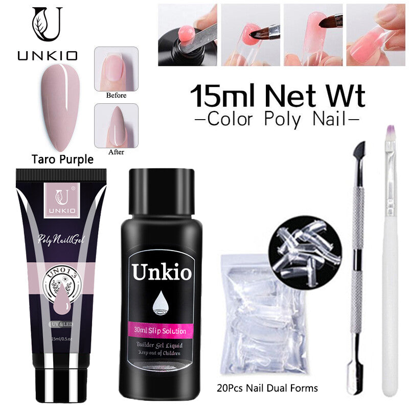 Poly Nail Acrylic Gel Kit 15ml Clear Crystal Builder Colors with Nail Gel Polish