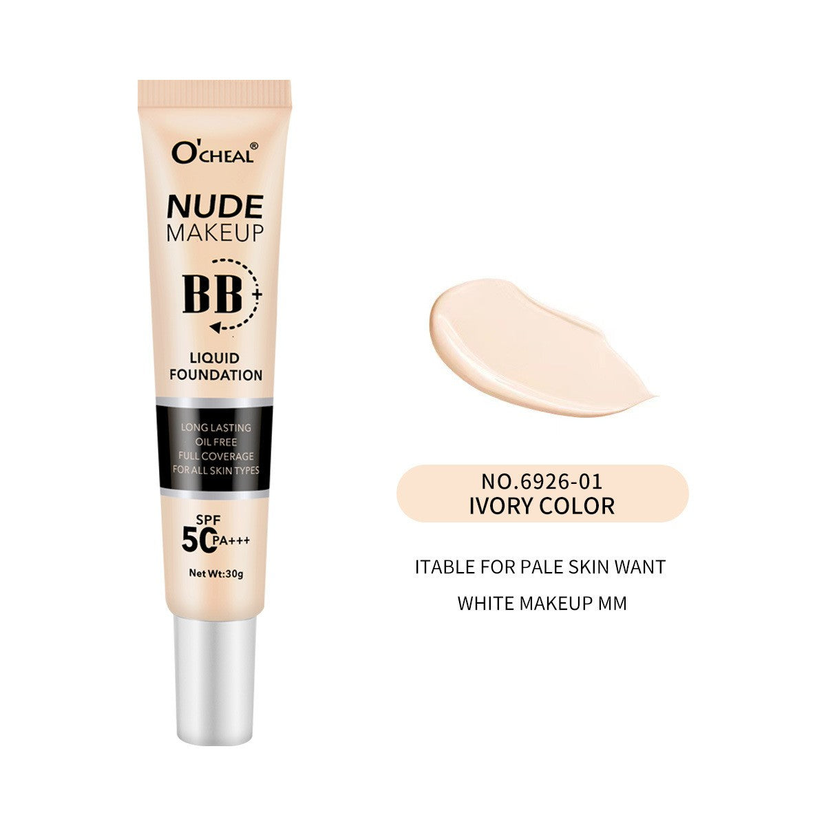 CC BB Cream SPF50+ PA+++ Color Correcting Brightening Makeup Base Sunscreen