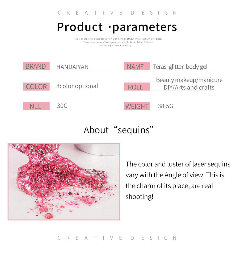 Liquid Glitter Eyeshadow Gel - Face & Body Sparkle, Longwear Shimmer Eye Shadow