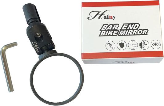 Hafny Bar End Bike Mirror, Stainless Steel Lens Safe Adjustable Rearview Mirror