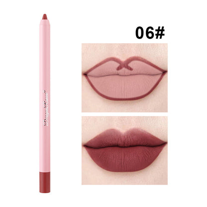 Waterproof Lip Liner & Plump Lipstick Matte Rosewood Duo Long Lasting Lip Pencil