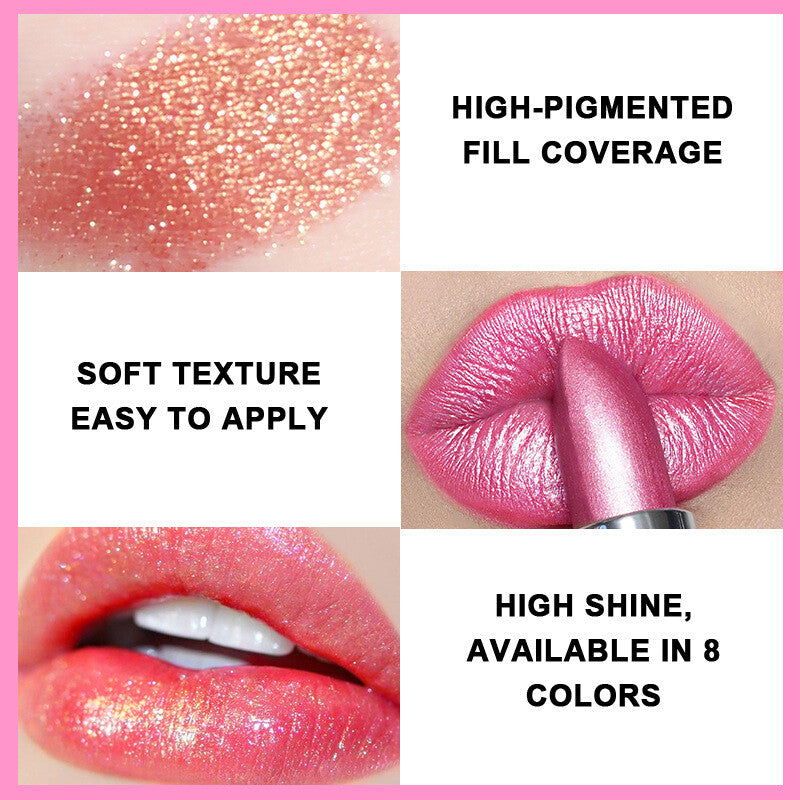 Shimmer Lipstick ✨ Moisturizing & Highly Pigmented 💋 Multi-Use as Eyeshadow