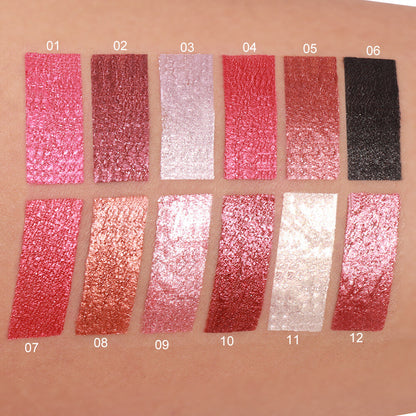 12 Color Shimmer Liquid Lipstick Long Lasting Waterproof Glossy Finish Lip Gloss