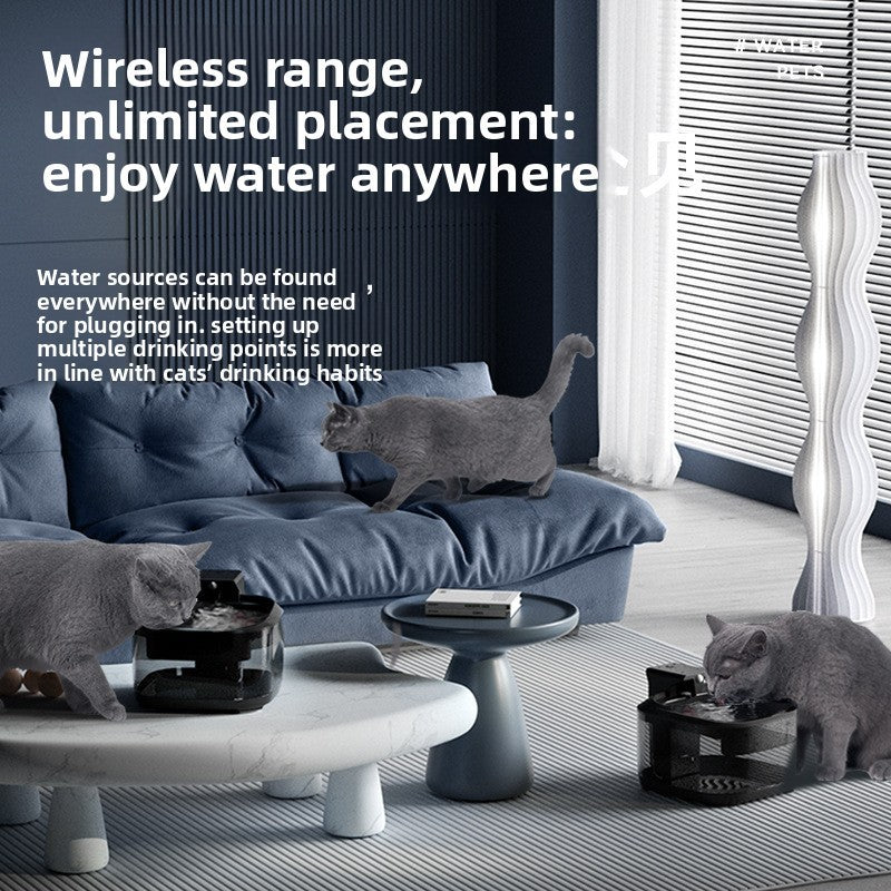 PetFlow Rechargeable Cat Dog Water Dispenser, Cordless Auto Flow