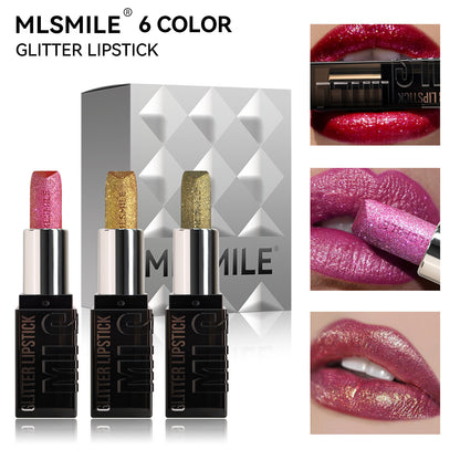 3pc/box Metallic Glitter Lipstick Set for women 6 color Waterproof Smudge Proof