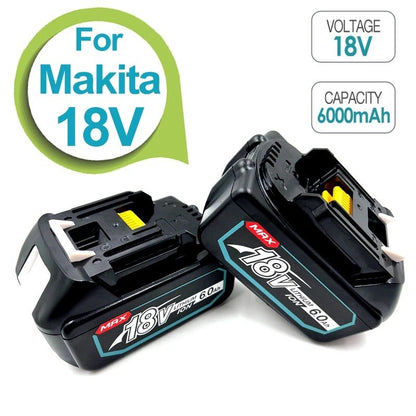 Compatible with Makita BL1860 BL1830 18V 6.0Ah Li-ion Battery for Power Tools