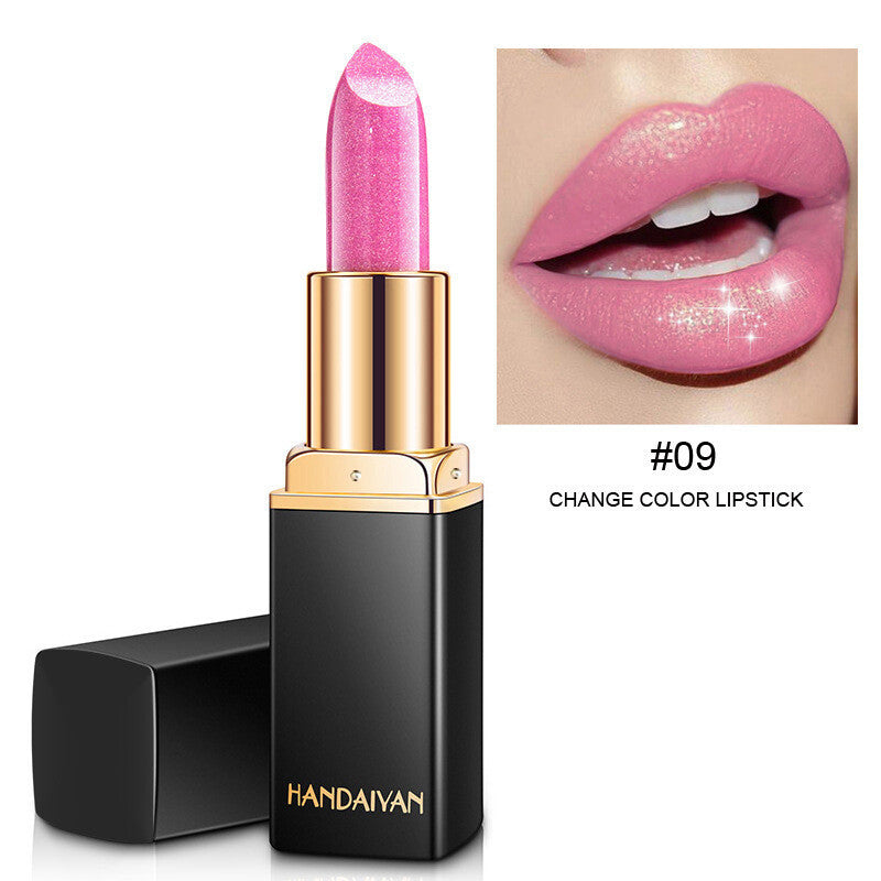 Color Changing Lipstick - Metallic Pearl Shimmer, Mood Lip Gloss Shiny Rose Gold