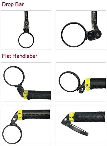 Hafny Bar End Bike Mirror Stainless Steel Lens Bicycle Mirror(Black 68 Diameter)