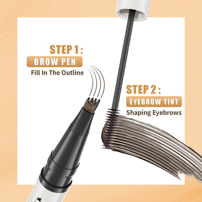Fork Tip Liquid Eyebrow Liner - Waterproof, Sweatproof, Natural Hair Strokes