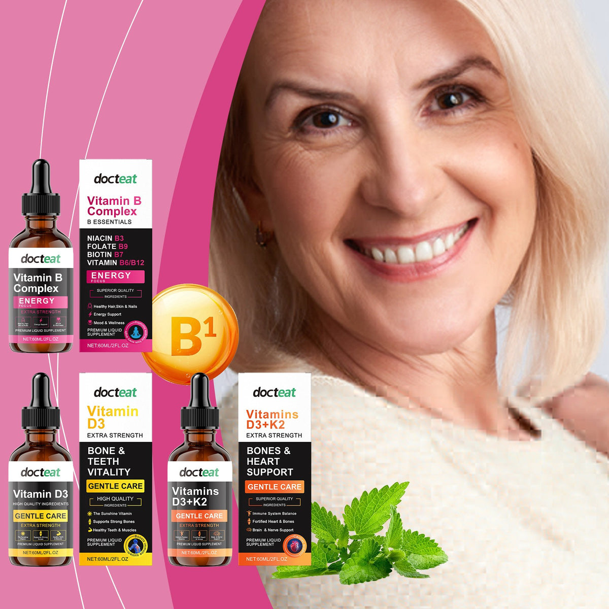 Docteat Vitamin B Complex Drops - Gentle Joint Care & Body Comfort Supplement