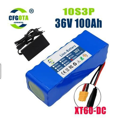 36V 100Ah Li-ion Battery Pack with BMS for 250W-500W Electric Scooter E-Bike