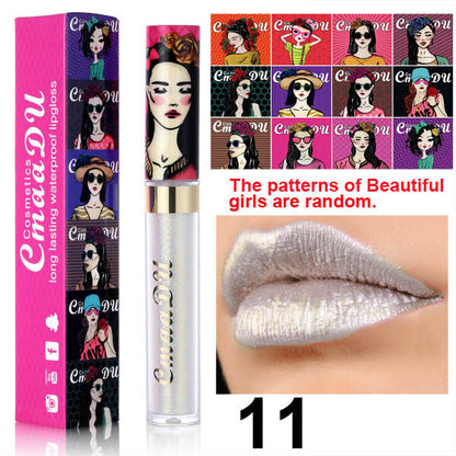 Anime Lip Gloss Shimmery Red/Silver/Purple/Orange/Gold, Waterproof