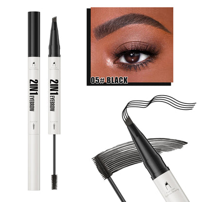 Fork Tip Liquid Eyebrow Liner - Waterproof, Sweatproof, Natural Hair Strokes
