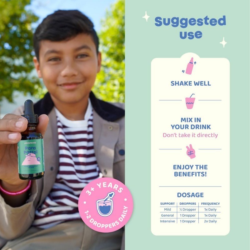 Kids Herbal Digestive Drops with Black Walnut Extract, Alcohol-Free & Raspberry