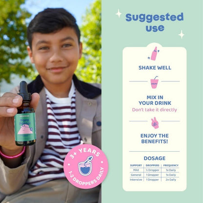 Kids Herbal Digestive Drops with Black Walnut Extract, Alcohol-Free & Raspberry