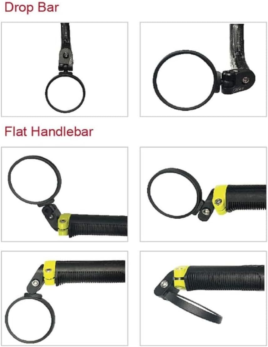 Hafny Bar End Bike Mirror, Stainless Steel Lens (Black 62 Diameter * 2PCS)