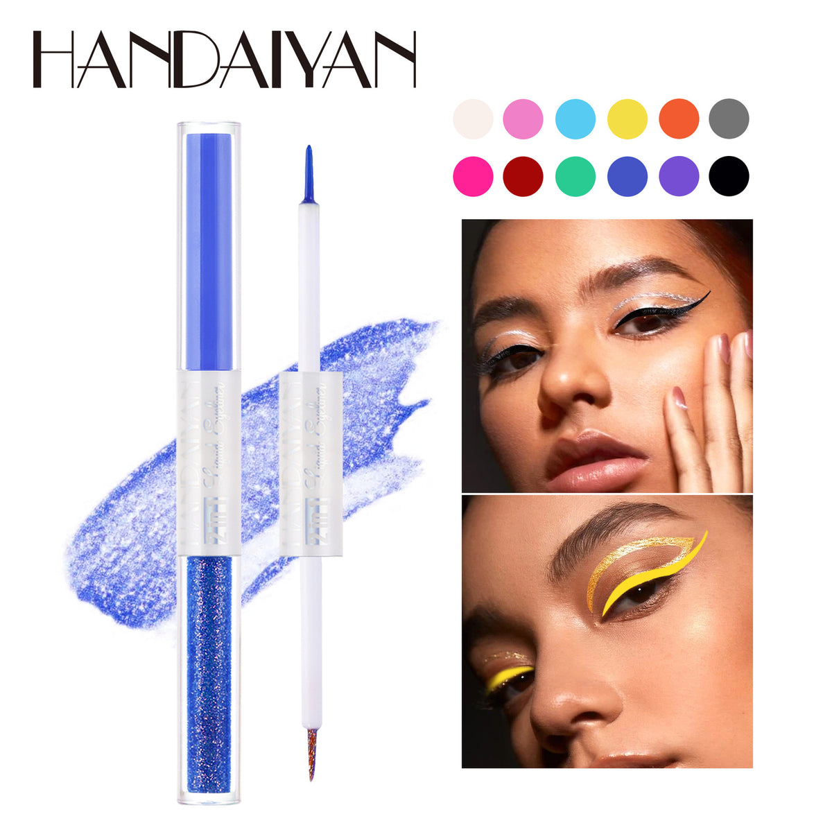 6pcs/gift set Dual-Ended Eyeliner Liqud Pen Sleeping Silkworm Pen Shimmer