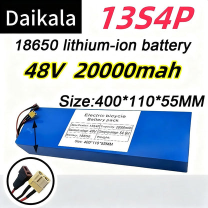 48V 20Ah 13S4P Li-ion Battery with BMS for Electric Bicycle E-Bike