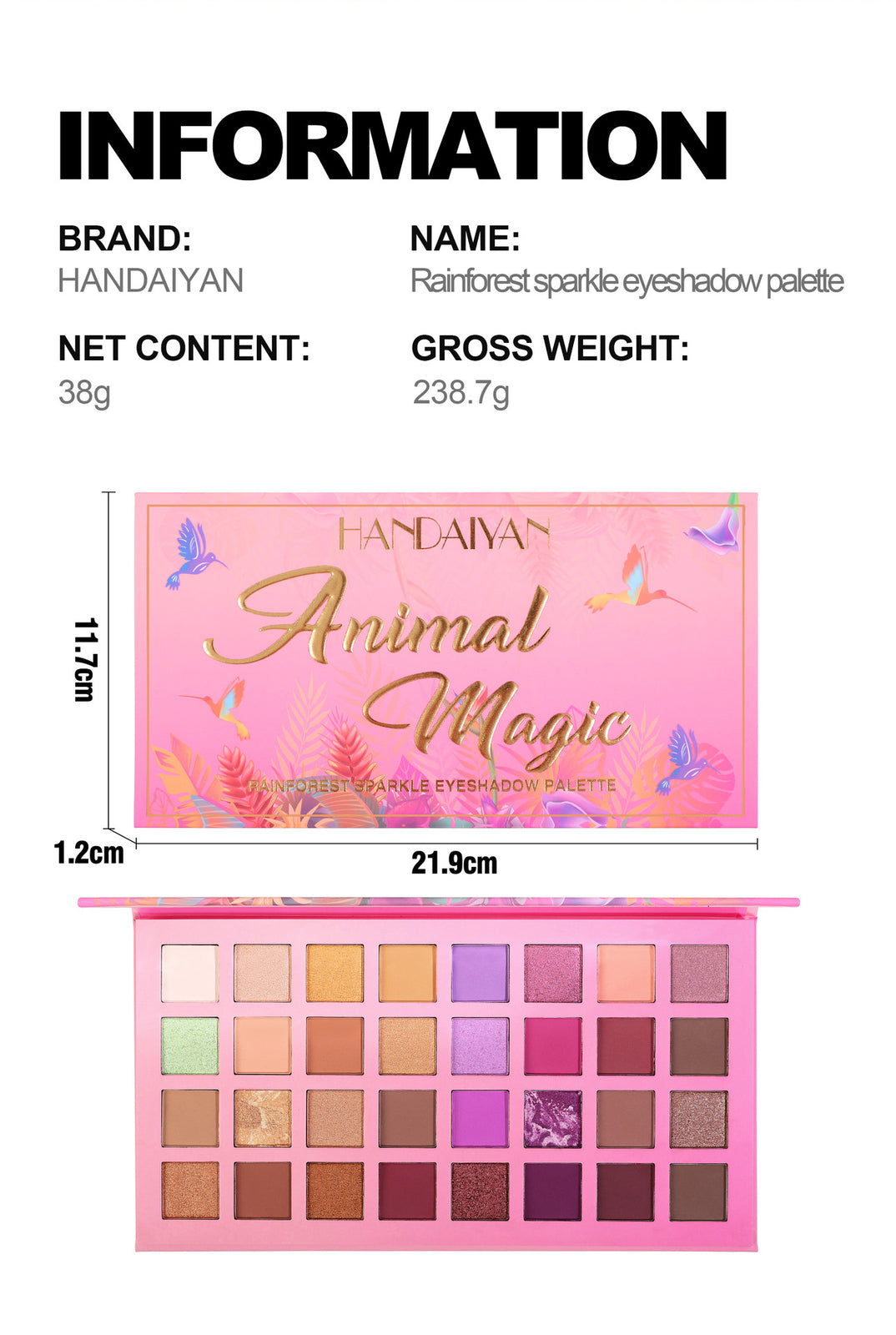 32-Color Eye shadow Palette Pro Matte & Shimmer Pigmented Eyes Makeup for Women