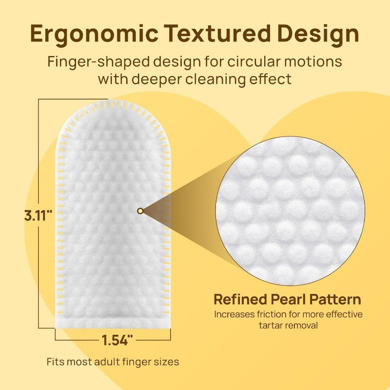 Pet Teeth Cleaning Finger Wipes for Dogs & Cats to Reduce Plaque & Tartar