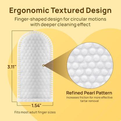 Pet Teeth Cleaning Finger Wipes for Dogs & Cats to Reduce Plaque & Tartar