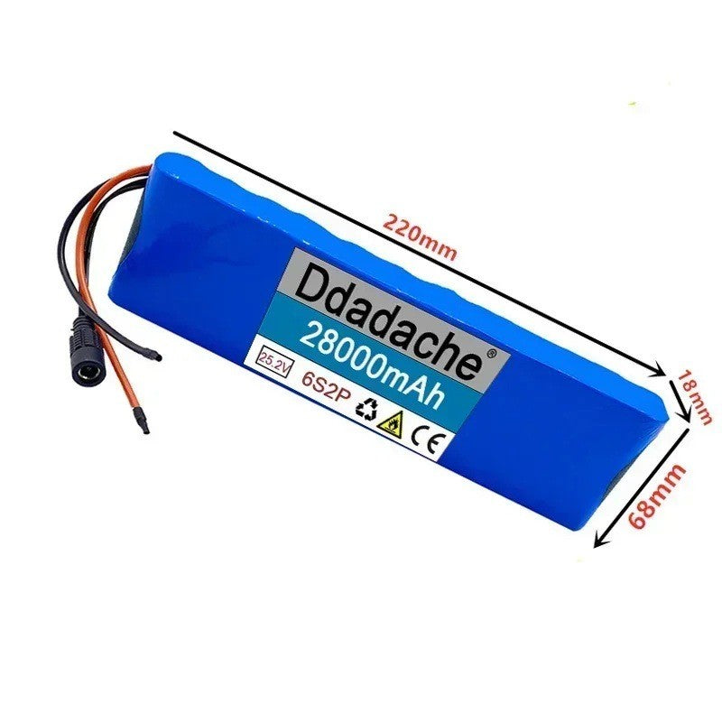 24V 28000mAh 6S2P Li-ion Battery Pack Rechargeable for E-Bike Scooter with BMS