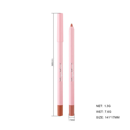 Waterproof Lip Liner & Plump Lipstick Matte Rosewood Duo Long Lasting Lip Pencil