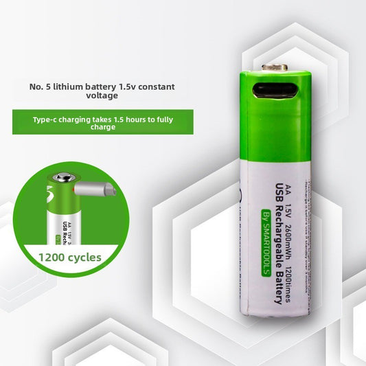 AA 1.5V Li-ion Battery Constant Voltage Type-C Fast Charging for Toys