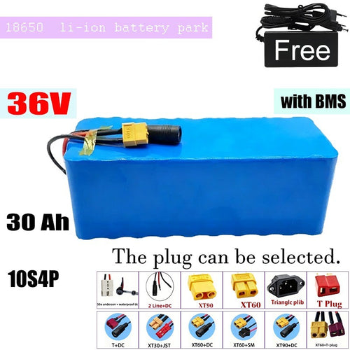 36V 30Ah 10S4P High Capacity Li-ion Battery with BMS for E-Bike E-Scooter