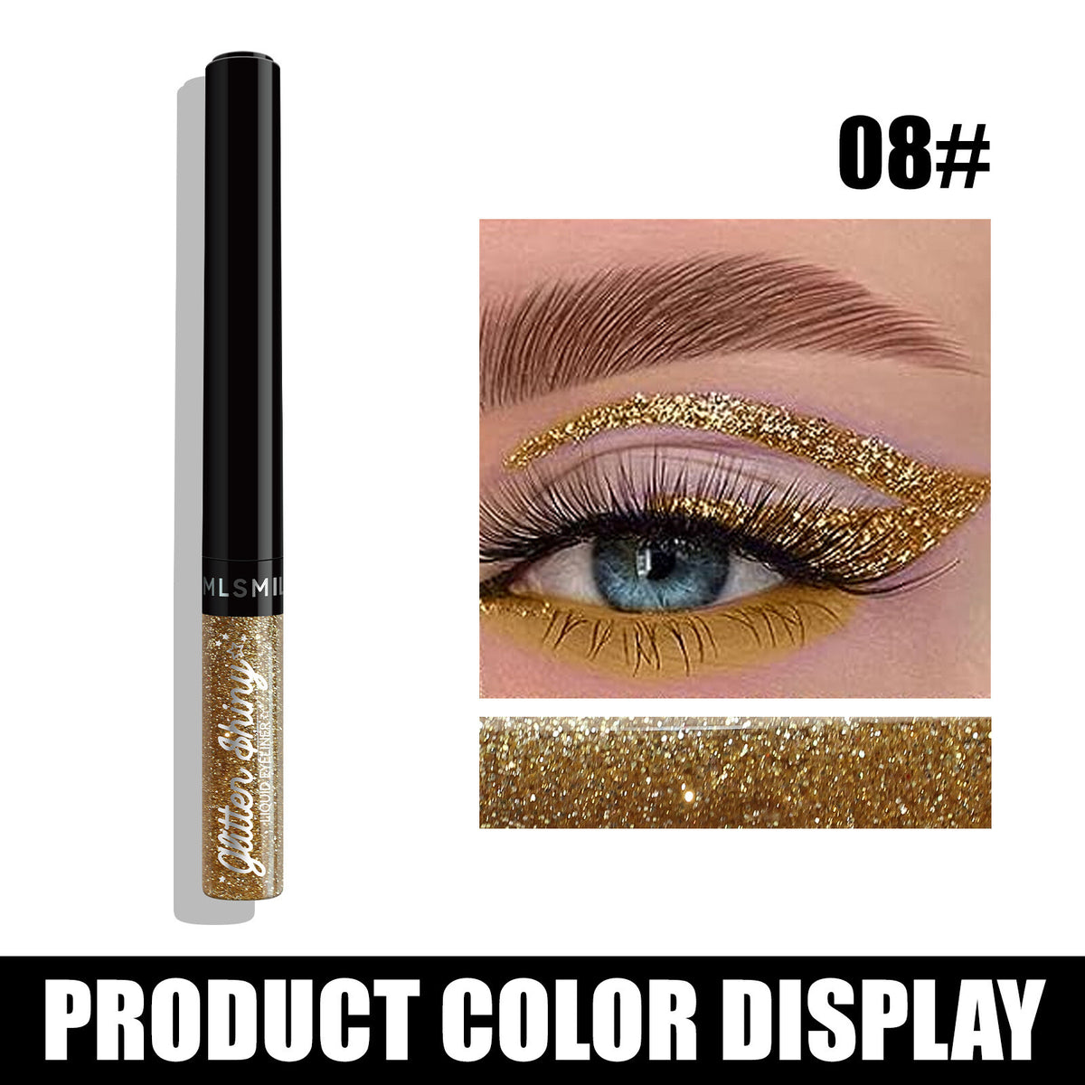 Glitter Liquid Eyeliner Pen - Metallic Shine Waterproof Smudge-Proof, Vibrant