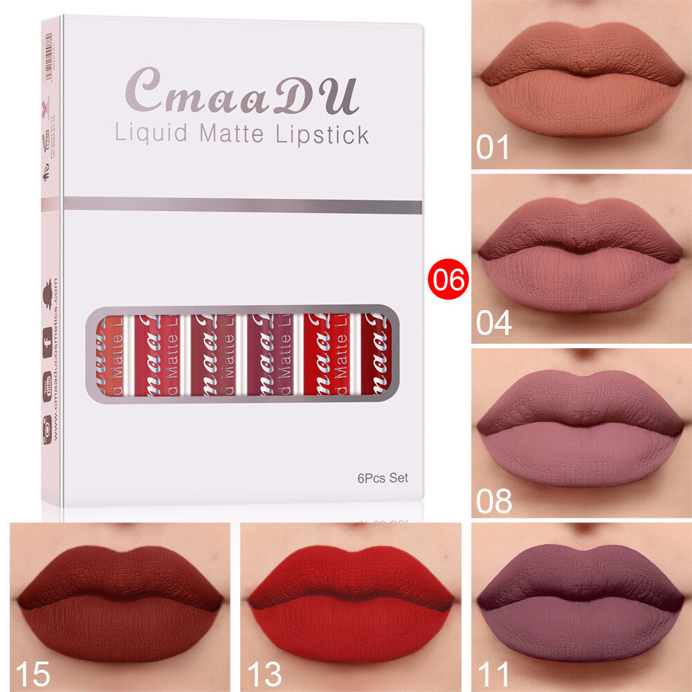 6pcs Matte Liquid Lipstick Set Lip Gloss💄 Smudge Proof & Waterproof🌸 Gift Box