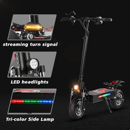 Off-road Electric Scooter Adult with Seat Dual Motor 60V 6000W 85km/h 11Inch