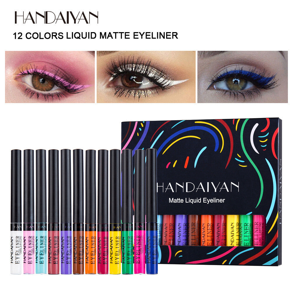 12pcs Gift Set Eye Shadow & Eyeliner Matte & Quick-Dry Makeup for Women