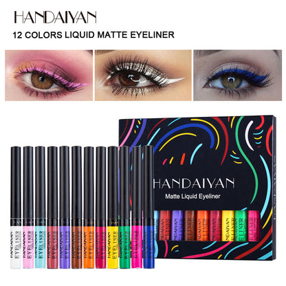 12pcs Gift Set Eye Shadow & Eyeliner Matte & Quick-Dry Makeup for Women