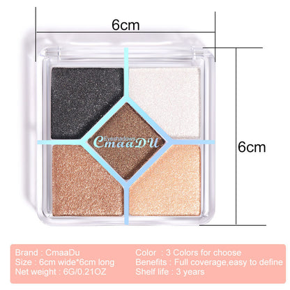 5-Color Eye Shadow Palette - Matte & Shimmer, Blendable, No Fallout Eyeshadow