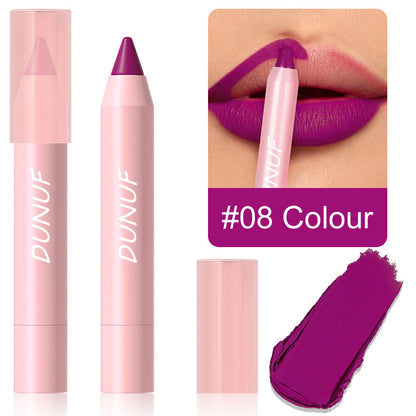 18-Color Matte Lip Pencil Gloss - Waterproof Long Lasting Smudge Proof Non-Stick