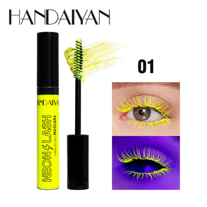 6-Color Fluorescent Mascara - Waterproof, Smudge-Proof, Halloween Eye Makeup