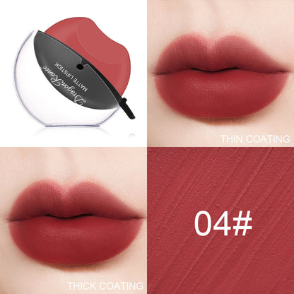 Lip-Shaped Matte Velvet Lipstick - Long Lasting Red (Easy Apply) Waterproof