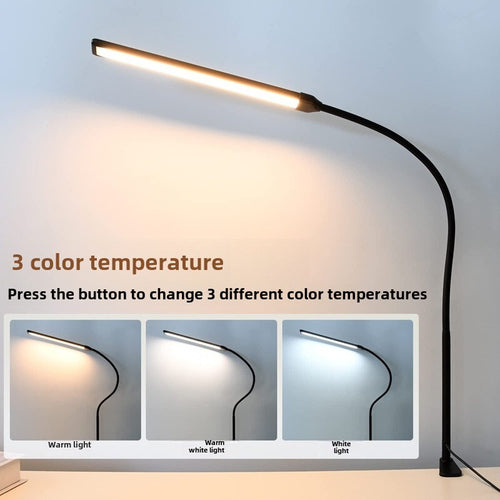 LED Table Lamp long arm gooseneck clip lamp office desk dormitory reading lamp