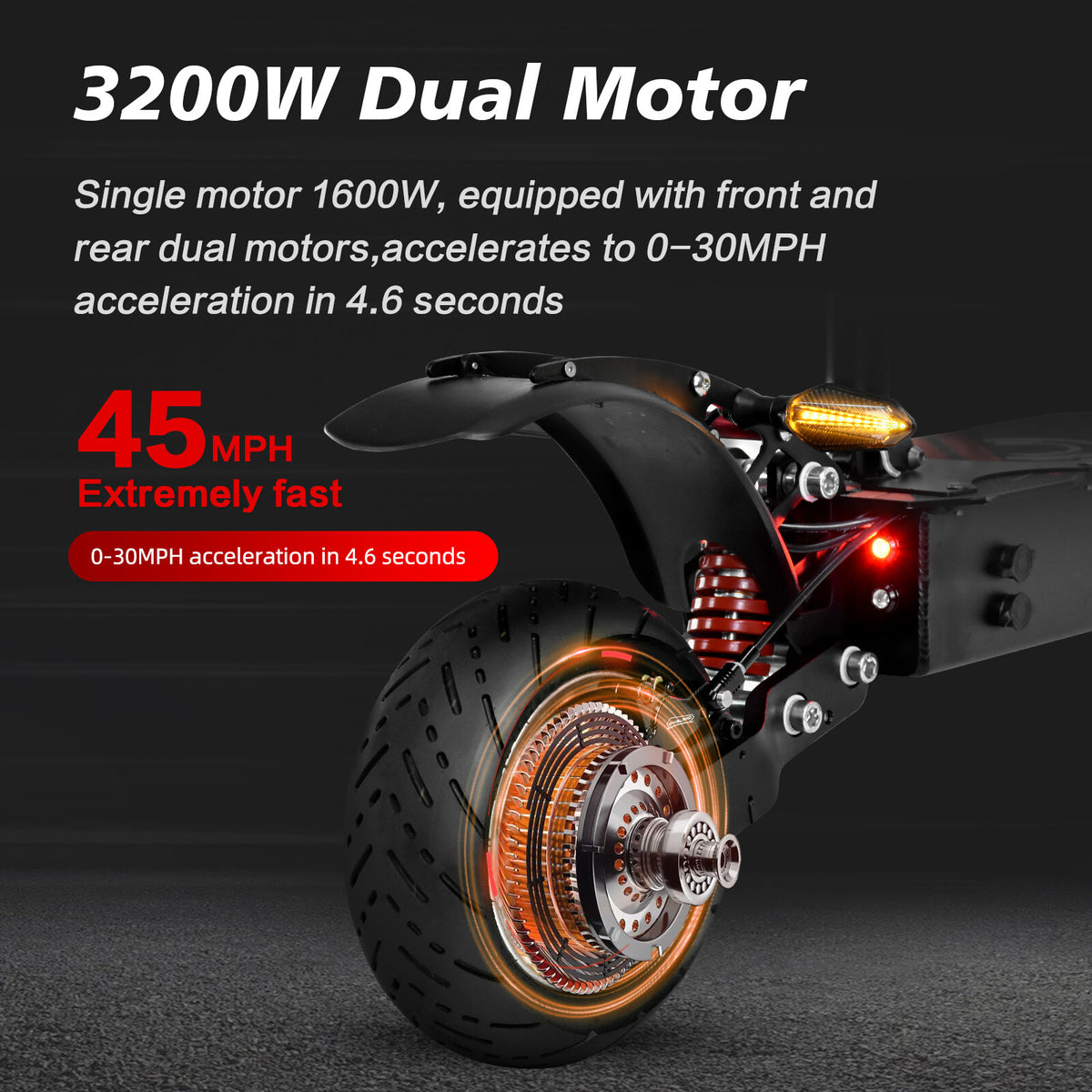 Off-road Electric Scooter Adult with Seat Dual Motor 60V 6000W 85km/h 11Inch
