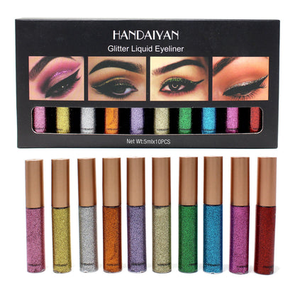 Makeup for Women 10pcs Shimmer Eye Shadow Liquid Gift Set Quick-Dry Waterproof