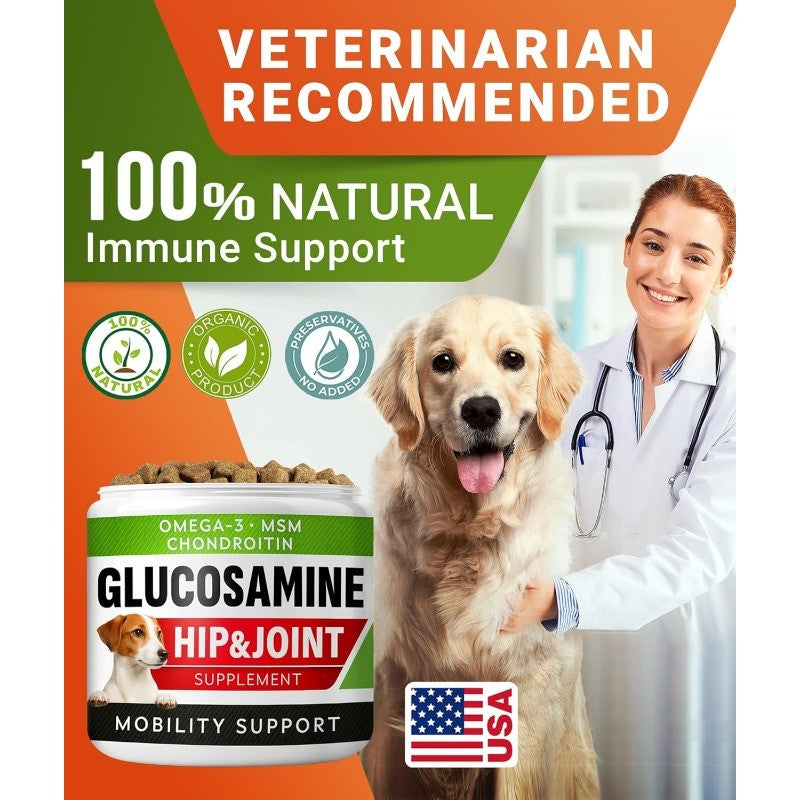 Glucosamine Treats for Dogs with Omega 3 & Chondroitin for Joint Care
