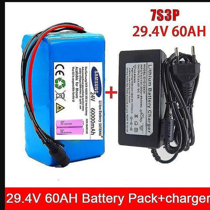 24V 60Ah 7S3P Li-ion Battery for E-Bike/Scooter/Balance Bike With BMS