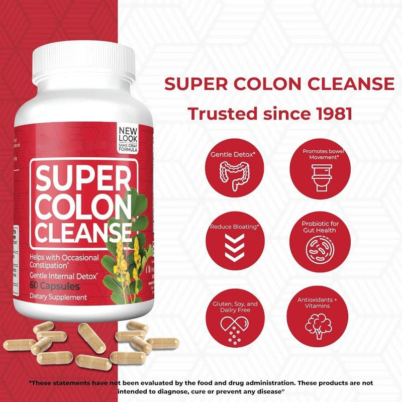 Gentle Colon Cleanse with Psyllium Husk and Probiotics Digestive Health Support