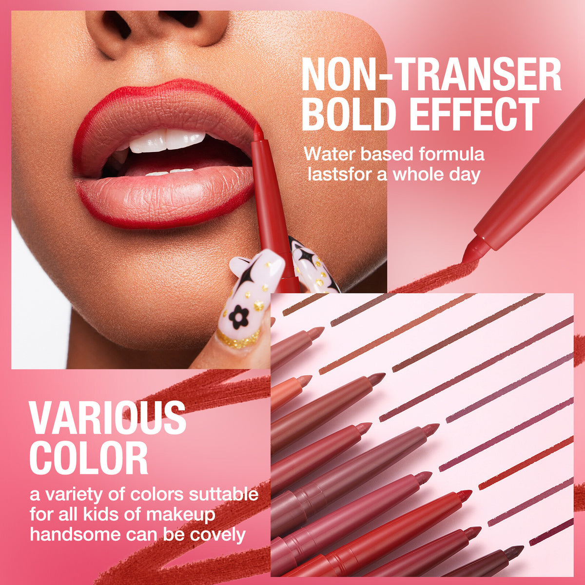 12 Colors Matte Lip Liner Pencil Set for Women Waterproof Long Lasting Lip Pen